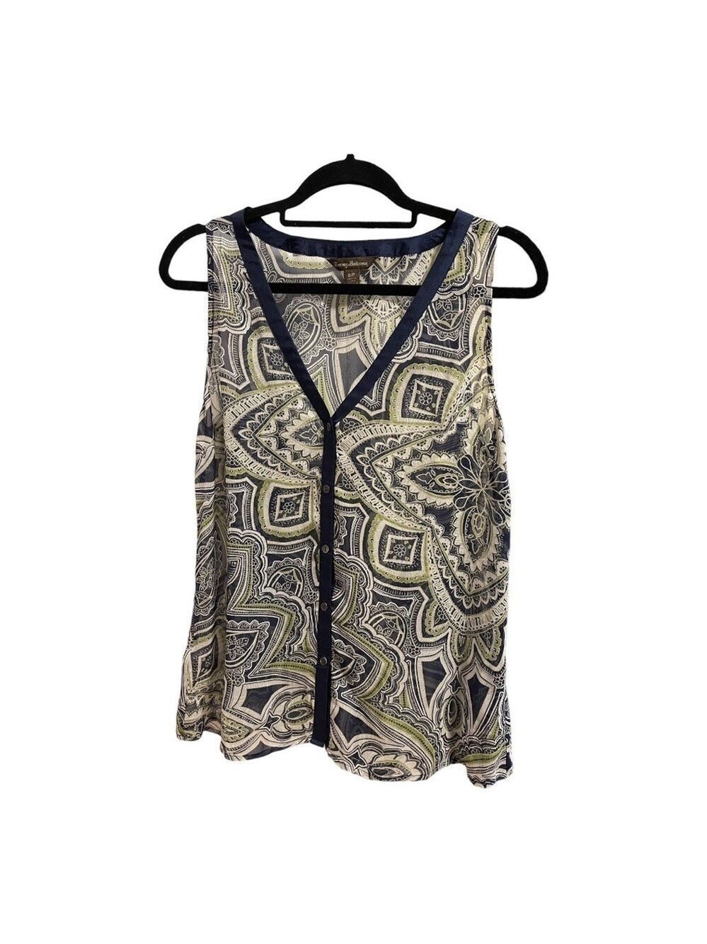 Cute Tommy Bahama Sleeveless Button Blouse Size S